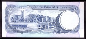 Barbados: Central Bank, Two dollars, (1986), H9 782280, King signature, (Pick 36), AU-UNC. - Image 2