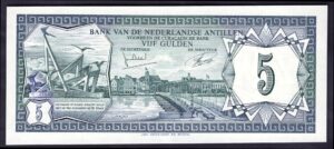 Netherlands Antilles, Bank van de Nederlandse, 5 gulden, 1-6-1972 (Pick 8b), AUNC.
