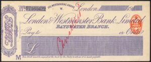London & Westminster Bank Ltd., Bayswater Branch, 19[08], unused, kept as a specimen - Image 1