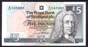 The Royal Bank of Scotland plc. Five pounds, 29-4-1998, (BYB; 843b), UNC. - Image 1