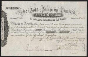 Gold Company Ltd., £1 shares, 1877, GVF