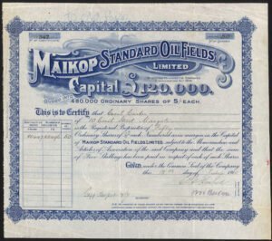 Russia: Maikop Standard Oil Fields Ltd., 5 shilling shares, 1910 - Image 1