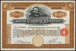Mexico, Mexico North Western Railway Co., 10 shares of $100, 1911