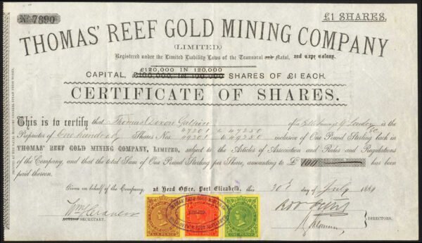 Thomas Reef Gold overprint