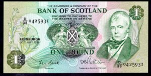 Bank Of Scotland: One pound, 30-7-1981, D/38 0425931, (Banknote Year Book; SC 109e), AU-UNC. - Image 1