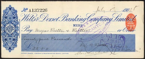 Wilts Dorset Mere 1903