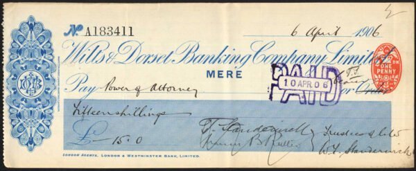 Wilts Dorset Mere 1906