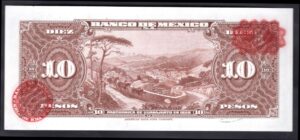 Mexico: Banco De Mexico, 10 pesos, 3-9-1947, series AR H3525595, (Pick 47b), AU-UNC. - Image 2