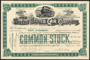 USA: United States Car Co., pair of certs, preferred and common stock, 189- - Image 2
