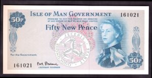 Isle Of Man, Government issue, 50 New Pence, (1969), 161021 (BNYB IM22). AUNC