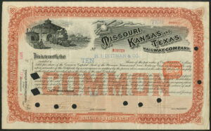 USA: Missouri, Kansas and Texas Railway Co., common stock, $100 shares, 1906> - Image 1