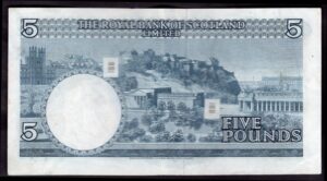 The Royal Bank Of Scotland Limited: 5 pounds, 19-3-1969. First Series A/1 226080 . (BYB; SC 816a). GVF - Image 2