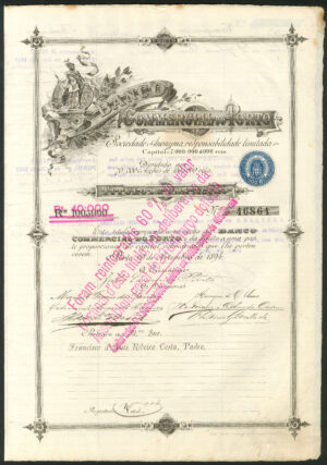 Portugal: Banco Commercial do Porto, 1 share, 1894, #46864