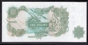 Bank of England, J.B. Page, 1 pound, (1970), HZ- last series (EPM B322). AUNC - Image 2