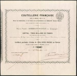 France: Coutellerie Française, 500 francs, 1853 - Image 1