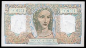 France, Banque de France, 1,000 francs, last date 29-6-1950, 1661923784 (Pick 130c). NEF. - Image 2