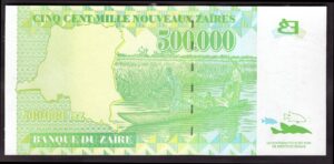 Zaire, Banque Du Zaire, 500,000 zaires, 25-10-1996 (Pick 78a), AUNC. - Image 2