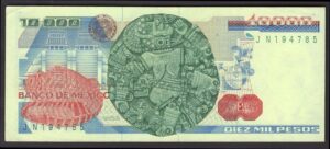 Mexico: El Banco de Mexico. 10,000 pesos. 24-2-1987, 194785, with "Santana", (Pick 90a). VF-EF. - Image 2