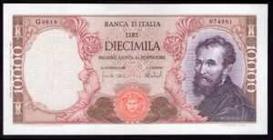 Italy, Banca D'Italia, 10,000 lire, 27-11-1973, G0618 074981 (Pick 97f). NEF