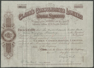 Rhodesia, Clark's Consolidated Ltd., £1 shares, 1896