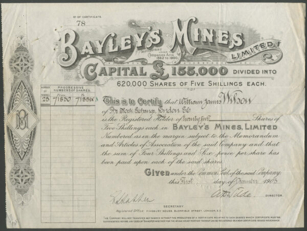 Bayley's mines black