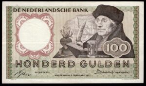Netherlands, Nederlandsche Bank, 100 Gulden, 2 Feb. 1953, #6AU 053192 (Pick 88a). GVF.