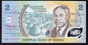 Samoa; Central Bank. 2 tala. (1990). Series AAL. (Pick; 31). UNC.
