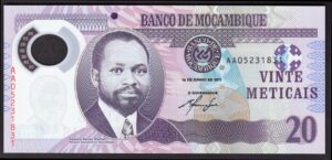 Mozambique: Banco de Mocambique.  20 meticais. 16-6-2011. Series AA. (Pick 149). UNC.