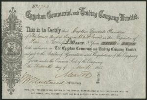 Egypt: Egyptian Commercial and Trading Co. Ltd., £20 shares, 1865