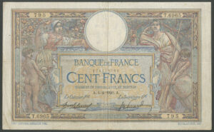 France, Banque de France, 100 francs, 1-4-1920, 174118795 (Pick 71a). F-VF.