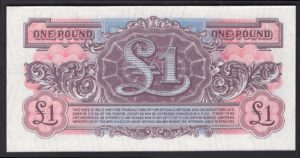 GB Military; British Armed Forces. 1 pound. (1948). Scarcer watermarked variety. AA/10 750499. (Pick M22b). AU-UNC. - Image 2