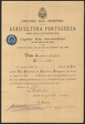 Portugal: Emprêsa do Anuário Comercial, 10 shares, 1922