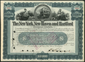 USA: New York, New Haven and Hartford Railroad Co., 1897 50 year debenture for $10,000 dated 1909 - Image 1