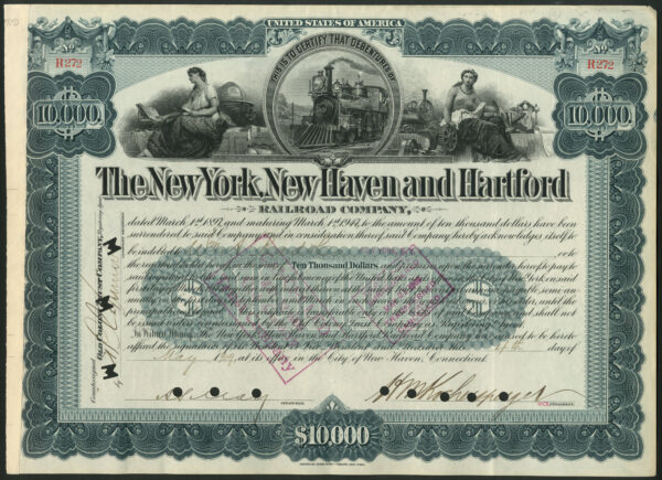 New York New Haven Hartford 1897 deb