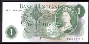 Bank of England, J.B. Page, 1 pound, (1970), replacement, mid first run MW01 261310 (EPM B323). GEF.