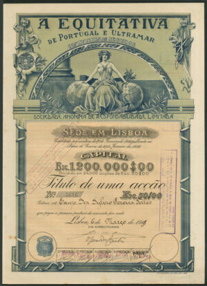 Portugal: A Equitativa de Portugal e Ultramar, 1 share, 1919