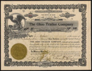 USA: Ohio Trailer Co., $10 shares, 1919