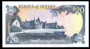 Jersey; States issue. 20 pounds. (2000). Very low number. LC000047. (Pick 29a). UNC. - Image 2