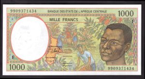 Central African Republic; Banque Centrale. 1,000 francs. (19)99. (Pick 302Ff). AU-UNC.
