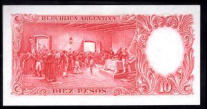 Argentina: Banco Central, 10 pesos, (1954), Series E (Pick 270a). AUNC - Image 2