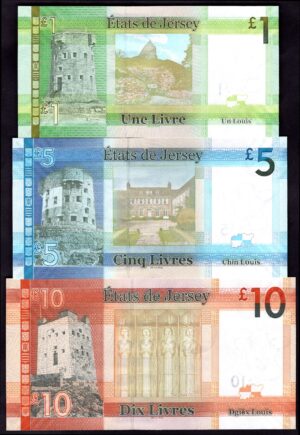 Jersey, States Issue, set of £1, £5, £10, £20 and £50, (2010), matching serial numbers #AD000550 (BNYB JE17, 25, 35, 44, 53). - Image 2
