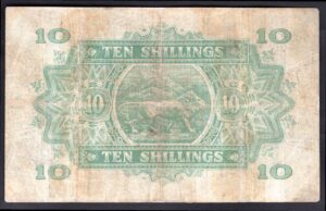 East African Currency Board, 10 shillings, 1-1-1933, #F/5 08293 (WPM 21). Fine. - Image 2