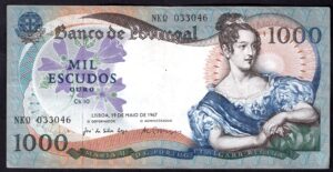 Portugal, Banco de Portugal, 1,000 escudos, 19-5-1967 (Pick 172a), NKQ 033046. GVF.