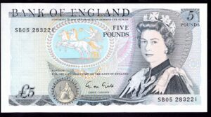 Bank of England, Gill, £5, (1988), SB05 283221 (Duggleby B353). UNC.