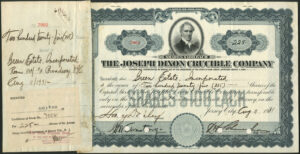 USA: Joseph Dixon Crucible Company, $100 shares, Jersey City 1931