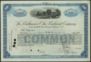 USA: Baltimore and Ohio Railroad Co., 10 shares, common stock, 1904 - Image 1