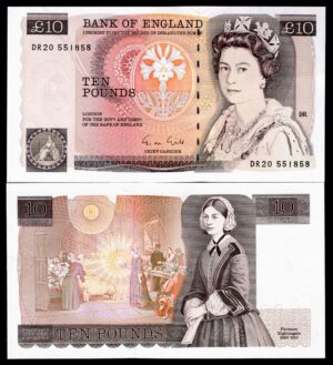 Bank of England, Gill, £10, (1988), series DR20 (B354). GEF.