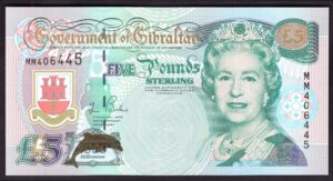 Gibraltar, Government Issue, £5, 2000 Millenium commemorative, UNC