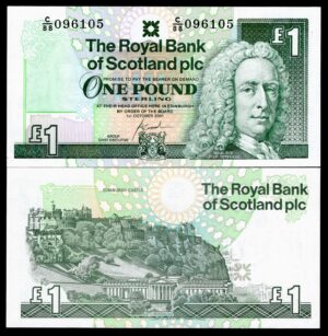 The Royal Bank of Scotland plc. £1, first series for date, 1-10-2001, C/88 (PMS RB92b). AU-UNC. - Image 1
