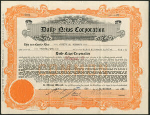 USA: Daily News Corporation, common stock, 1934